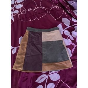Color block quilted skirt